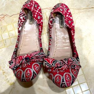 Miu Miu canvas flats